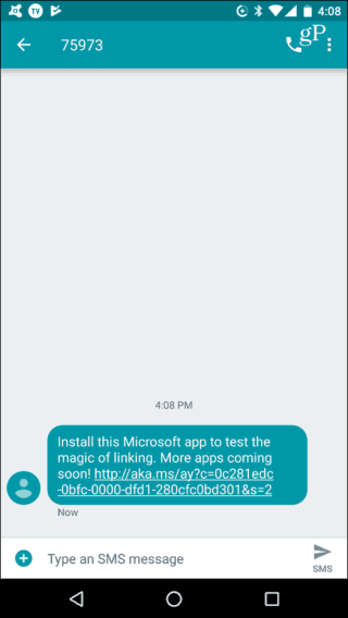 SMS správa android