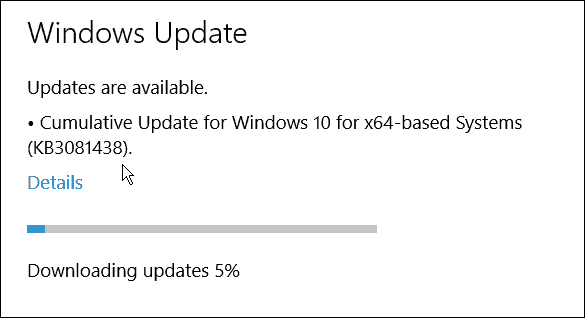 Tretia kumulatívna aktualizácia spoločnosti Microsoft pre systém Windows 10 (KB3081438)