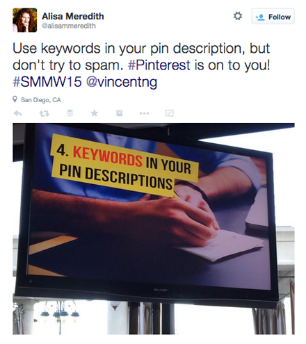 tweet z prezentácie vincent ng smmw15