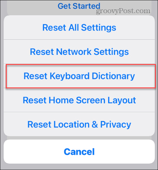 Obnovte klávesnicu na iPhone