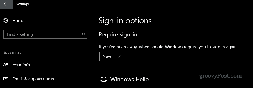 Ako vypnúť prihlasovaciu obrazovku pri prebudení zariadenia so systémom Windows 10