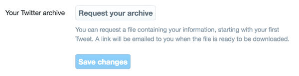 Kliknite na položku Vyžiadať si archív.