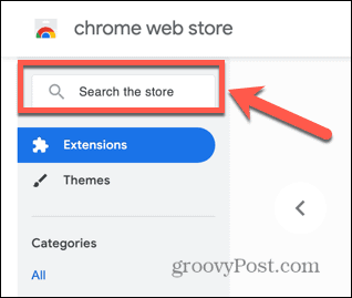 vyhľadávanie v obchode Chrome