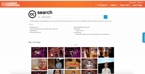 Creative Commons beta testuje novú funkciu CC Search.