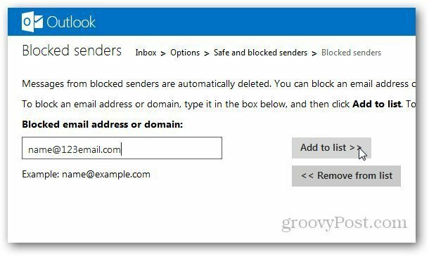Zoznam blokovaných aplikácií Outlook 4