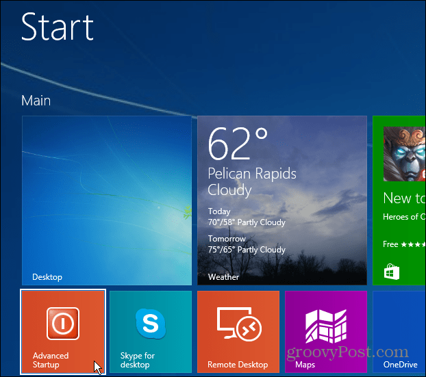 Jednoduchý spôsob prístupu k pokročilému spusteniu systému Windows 8.1