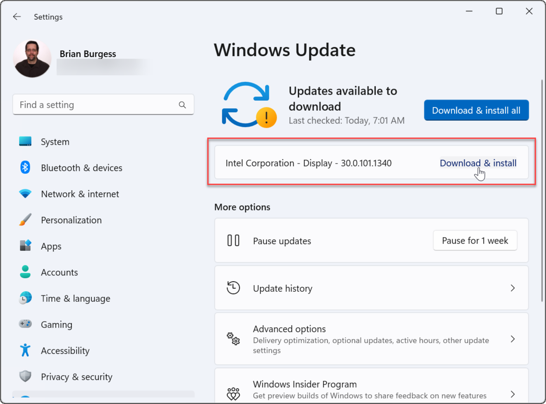 Ovládač Windows Update