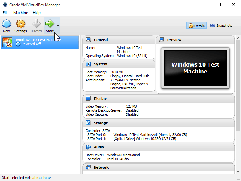 12 Spustite virtuálny počítač (inštalácia systému Windows 10)