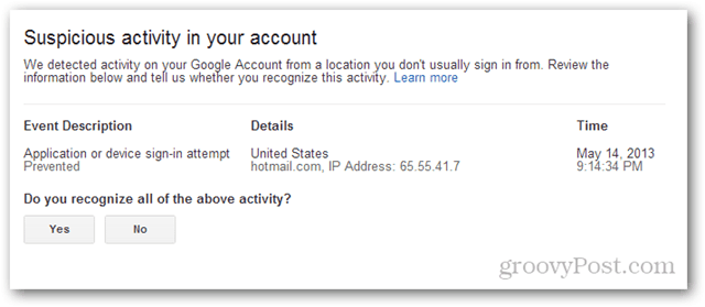podozrivú aktivitu gmail vo vašom účte