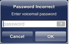 Chyba zariadenia iPhone MEssage „Nesprávne heslo zadajte heslo hlasovej pošty“