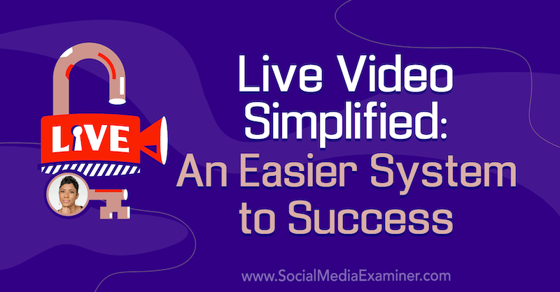Zjednodušené živé video: Ľahší systém úspechu, ktorý obsahuje postrehy od Tanye Smithovej v podcaste Marketing sociálnych médií.