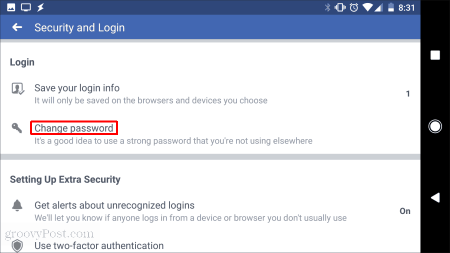 Facebook zmeniť heslo