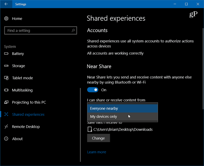 1 Povoľte nastavenia Windows Share Share 10