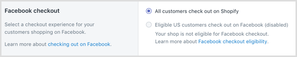V službe Shopify vyberte spôsob platby pre svojich zákazníkov, ktorí nakupujú na Facebooku.