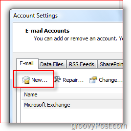 Vytvorenie nového poštového účtu v programe Outlook 2007