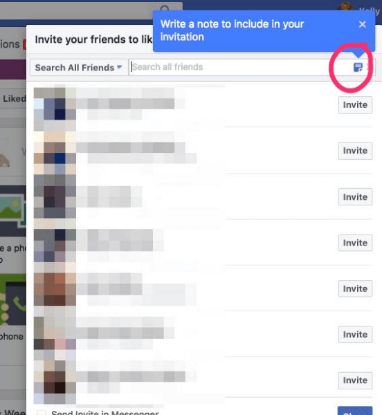 Facebook pridal možnosť zahrnúť prispôsobenú poznámku s pozvánkami, aby sa vám páčila Stránka.