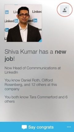 LinkedIn Connected vám umožňuje ľahko udržiavať kontakt s tými, ktorých už poznáte.
