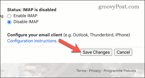 Uložiť zmeny v Gmaile