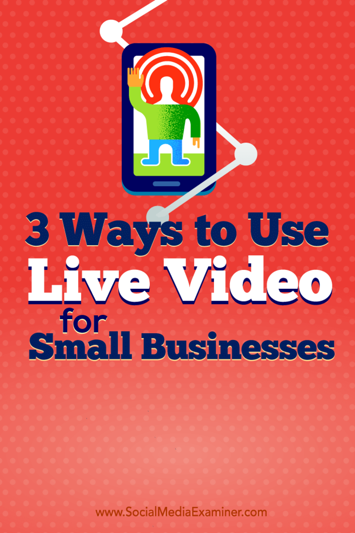 Tipy týkajúce sa troch spôsobov, ako vlastníci malých firiem používajú živé video.