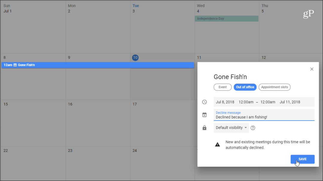 Ako používať režim mimo kanceláriu s Kalendárom Google