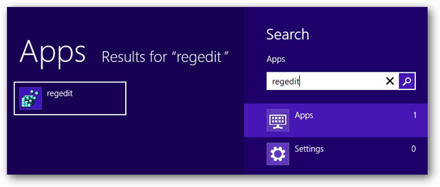 Windows 8 aplikácie regedit