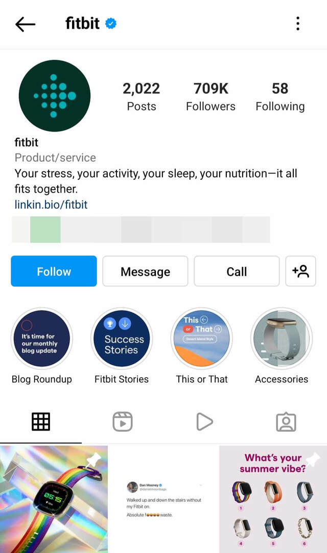 ako-na-instagram-mriežka-pripnutie-funkcie-marketing-sezónny-obsah-fitbit-krok-4