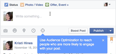 optimalizácia facebookového publika pre aktualizáciu poľa