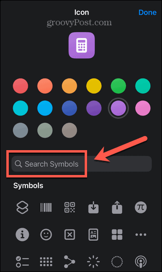 symbol ikony skratky iphone