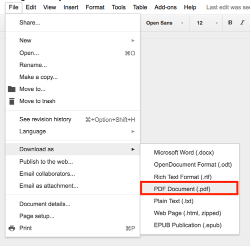Disk Google umožňuje exportovať akýkoľvek dokument ako PDF.