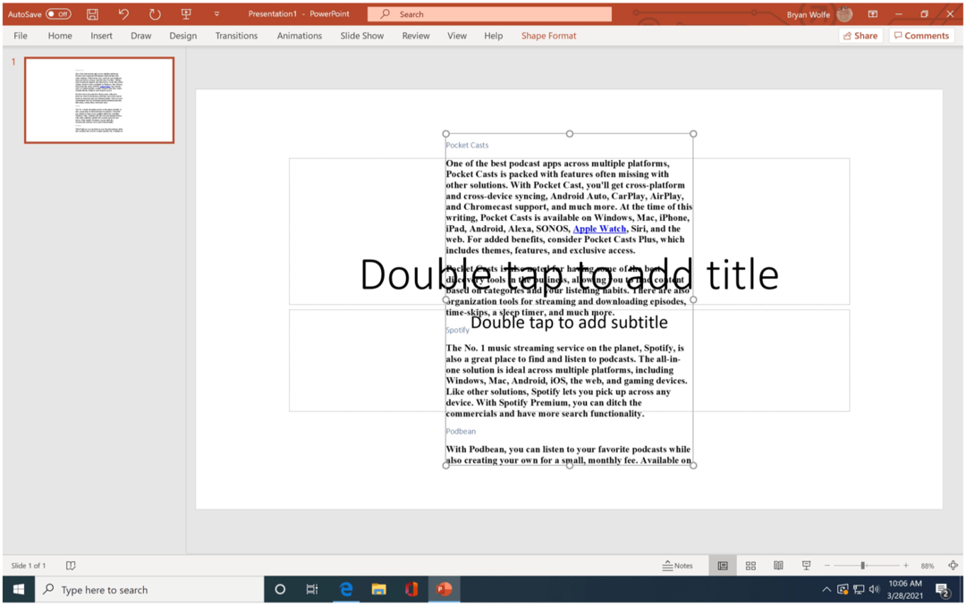 Príklad importu do aplikácie Microsoft PowerPoint