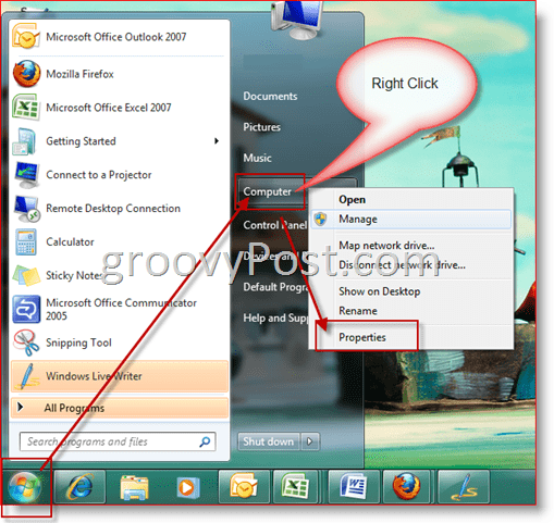 Windows 7 - Otvorte okno Vlastnosti počítača