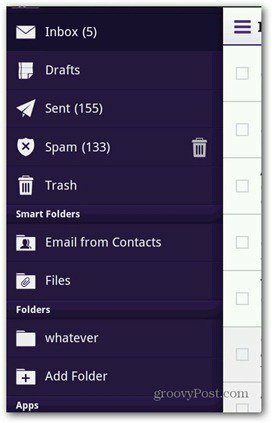 Ponuka Yahoo Mail Android