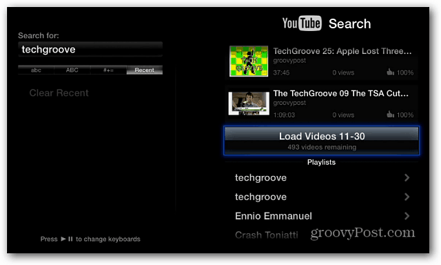 Vyhľadajte YouTube Apple TV