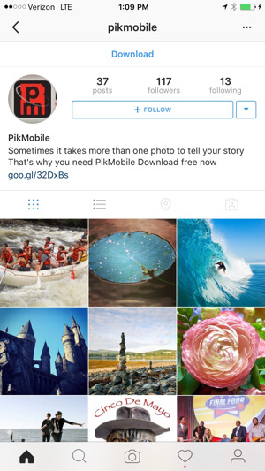 výzva na akciu v instagrame