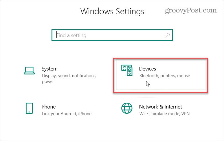 Zariadenia na nastavenie systému Windows 10