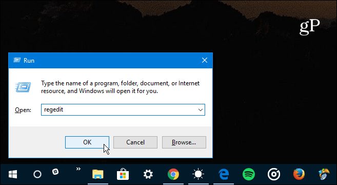 1 Spustite program Regedit Windows 10