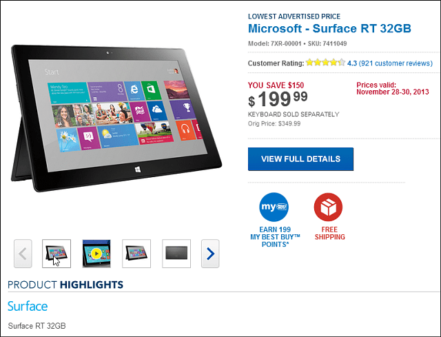 Najlepšie kúpiť čierny piatok: Microsoft Surface RT 32 GB 199 dolárov