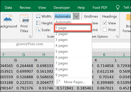 Možnosti mierky tlače strany v Exceli