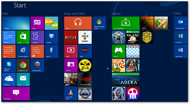 Pridajte riadky aplikácií na úvodnej obrazovke systému Windows 8