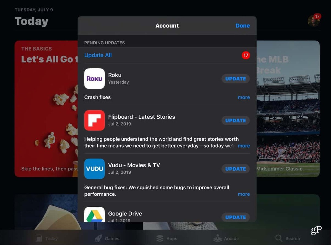 Ako nájsť a ručne aktualizovať aplikácie na iOS 13 v App Store