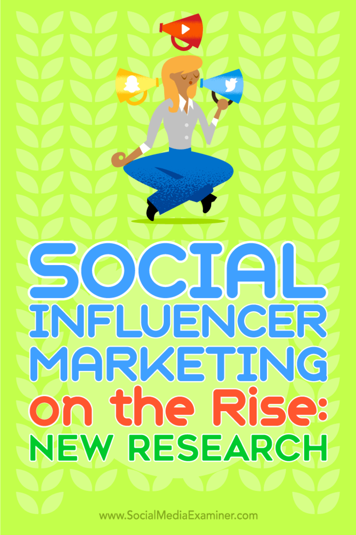 Marketing sociálnych influencerov na vzostupe: Nový výskum od Michelle Krasniak v spoločnosti Social Media Examiner.