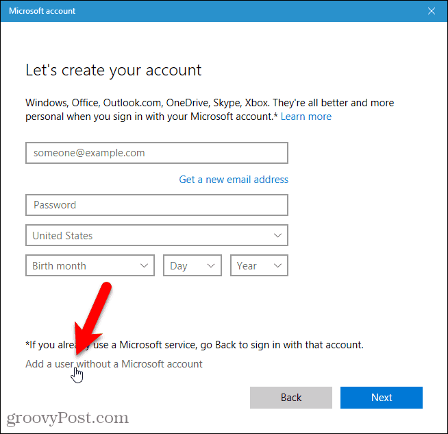 Pridajte používateľa bez účtu Microsoft