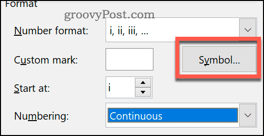 Nastavenie vlastného symbolu pre poznámky pod čiarou a koncové poznámky v programe Word