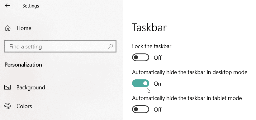 automatické skrytie panela úloh systému Windows sa zobrazuje na celej obrazovke