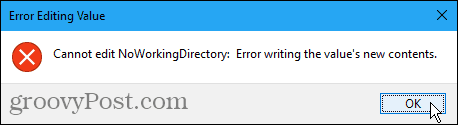 Chyba v registri systému Windows sa nedá upraviť