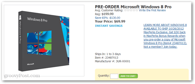 Kúpte si Windows 8 Pro za 40 dolárov od Amazonu (DVD-ROM, 69,99 dolárov plus 30 dolárov Amazon Credit)