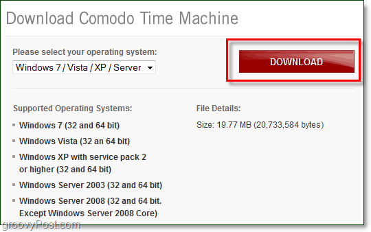 kde sťahovať stroj času Comodo a na ktorých systémoch je podporovaný