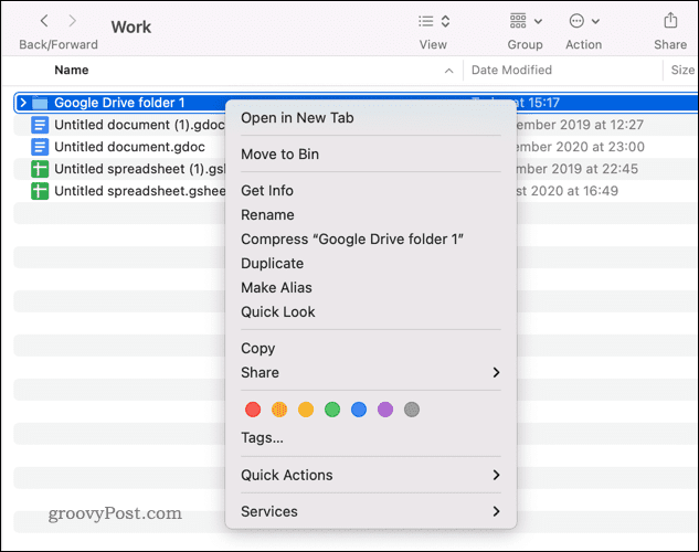Kopírovanie priečinka na Disku Google na Macu