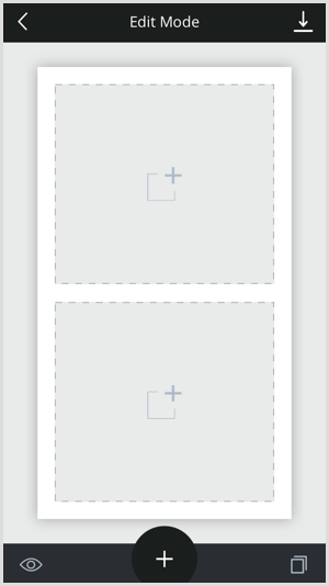 Klepnutím na ikonu + v šablóne rozvinutia pridajte svoj obsah.