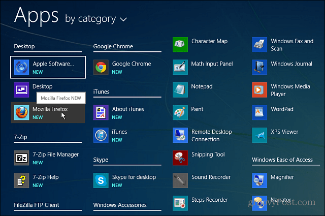 Všetky aplikácie Windows 8.1